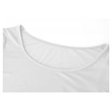 Long Sleeve Crop Tops for Women Workout Basic Clothes for Teen Ladies Fitted Slim Scoop Neck Cute Yoga Shirts (White, Small)
