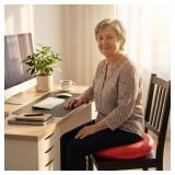 NOVA Inflatable Donut Cushion Seat Pillow 18" Round Easy Inflate & Deflate Pressure Relief Cushion, Durable Rubber, Easy-Clean Red, for Hemorrhoids, Postpartum & Sitting Comfort