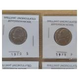 3 Cards of Jefferson Nickels