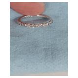 Sterling Silver CZ Band Ring - .925