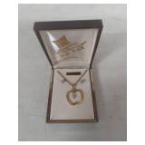 Crystal Apple Pendant Necklace and Earrings Set