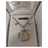 Crystal Apple Pendant Necklace and Earrings Set