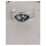 Handcrafted Abalone Inlay Silver Cuff Bracelet