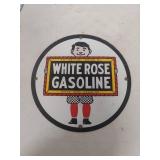 White Rose Gasoline Enameled Sign