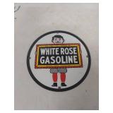 White Rose Gasoline Enameled Sign