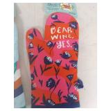 Blue Q Mermaid and Floral Oven Mitts Set