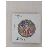 1941 Walking Liberty Silver Half Dollar - Colorized