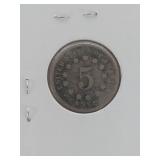 1867 Shield Nickel 5 Cents