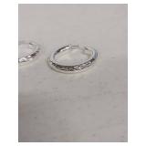 Sterling Silver Diamond Cut Hoop Earrings