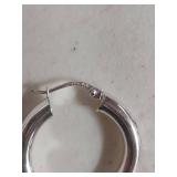 Sterling Silver Diamond Cut Hoop Earrings