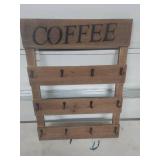 Wooden Coffee Mug Rack with 12 Hooks