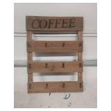 Wooden Coffee Mug Rack with 12 Hooks