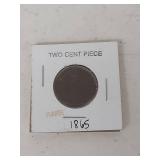 1865 Two Cent Piece US Coin