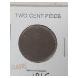 1865 Two Cent Piece US Coin