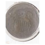 1865 Two Cent Piece US Coin