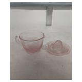Pink Depression Glass Measuring Cup with Juicer
