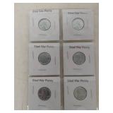 Card of 6 Steel War Penny Collection