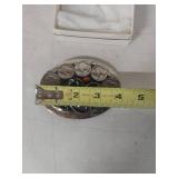 Native American End of the Trail / Buffalo Nickel Belt Buckle with Turquoise and Coral