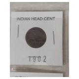 (4) 1900s Indian Head Penny Collection 1902-1907