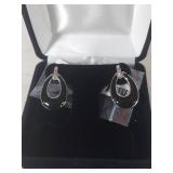 Sterling Silver Black Drop Earrings