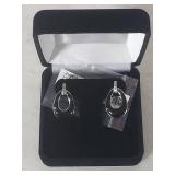 Sterling Silver Black Drop Earrings