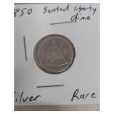 1850 Seated Liberty Silver Dime