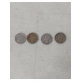 (4) Silver Dime Collection - Mercury and Roosevelt