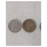 (4) Silver Dime Collection - Mercury and Roosevelt