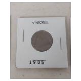 (3) Liberty Head V Nickel Collection - 1895, 1905, 1912