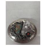 Turquoise / Coral Bear Belt Buckle