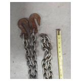 Heavy Duty Steel Chain with Hooks - 15 ft