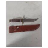 Stainless Steel Hunting Knife with Leather Sheath