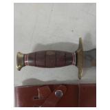 Stainless Steel Hunting Knife with Leather Sheath