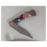 American Eagle Folding Pocket Knife with Leather Case