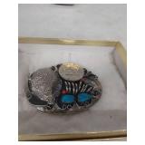 Native American Style Belt Buckle with Ike Dollar