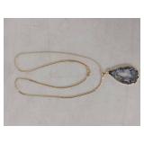 Natural Agate Slice Pendant Necklace