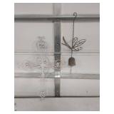 Decorative Metal Wall Art Set - White Cross & Dragonfly Wind Chime