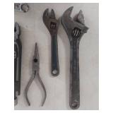 Mixed Lot of Adjustable Wrenches and Pliers
