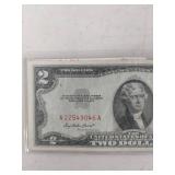 1953 US $2 Red Seal Legal Tender Note
