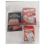 Classic Board Games Bundle - Chess Checkers Tic Tac Toe and Yahtzee Set