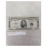 1953 A Series $5 Silver Certificate Blue Seal