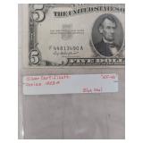 1953 A Series $5 Silver Certificate Blue Seal