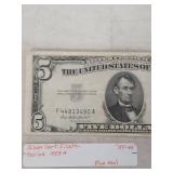 1953 A Series $5 Silver Certificate Blue Seal