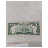 1953 A Series $5 Silver Certificate Blue Seal