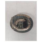 Fish belt buckle with Turquoise and Coral