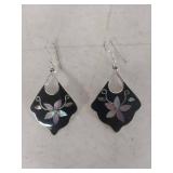 Mother of Pearl Flower Inlay Earrings