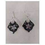 Mother of Pearl Flower Inlay Earrings