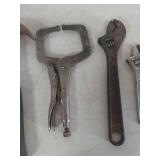 Mixed Lot of Tools - Hammers, Vise Grip and Adjustable Wrenches