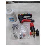 DUSICHIN Pressure Washer Gun Swivel Joint 4000 PSI Snow Foam Cannon Dual-Ended Shift Valve 7 Nozzles, Foam Lance Kit Dual Connector 7 Pressure Washer Tip holders 3/8 Fitting M22-14 M22-15 DUS2913