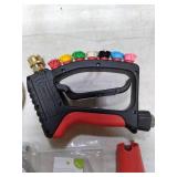 DUSICHIN Pressure Washer Gun Swivel Joint 4000 PSI Snow Foam Cannon Dual-Ended Shift Valve 7 Nozzles, Foam Lance Kit Dual Connector 7 Pressure Washer Tip holders 3/8 Fitting M22-14 M22-15 DUS2913